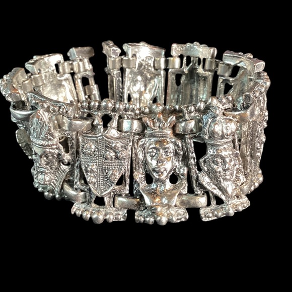 Vintage Chess Piece Large Panel Bracelet (t45) - Picture 1 of 10
